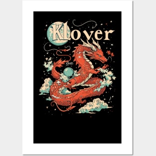 Retro Asian Red Dragon Posters and Art